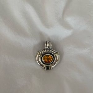 David Yurman cable necklace with citrine and peridot enhancer